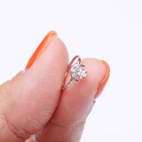 Detail View 2 of Sparkle Crescent Moon and Star Bendable Hoop Ring-Clear Gem