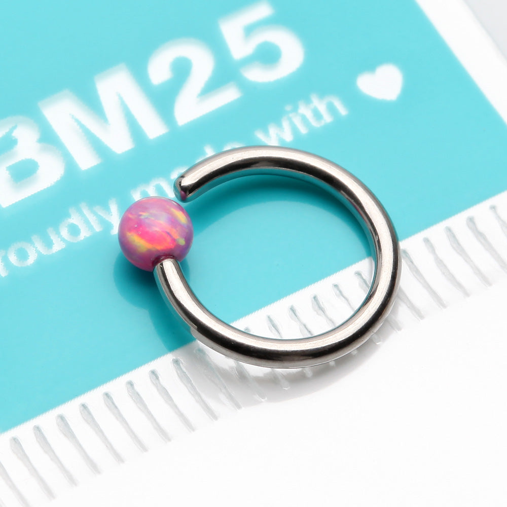 Detail View 3 of Fire Opal Basic Bendable Twist Hoop Ring-Pink