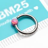 Detail View 3 of Fire Opal Basic Bendable Twist Hoop Ring-Pink