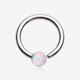 Fire Opal Basic Bendable Twist Hoop Ring
