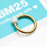 Detail View 3 of Golden Fire Opal Basic Bendable Twist Hoop Ring-White