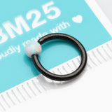 Detail View 3 of Blackline Fire Opal Basic Bendable Twist Hoop Ring-White