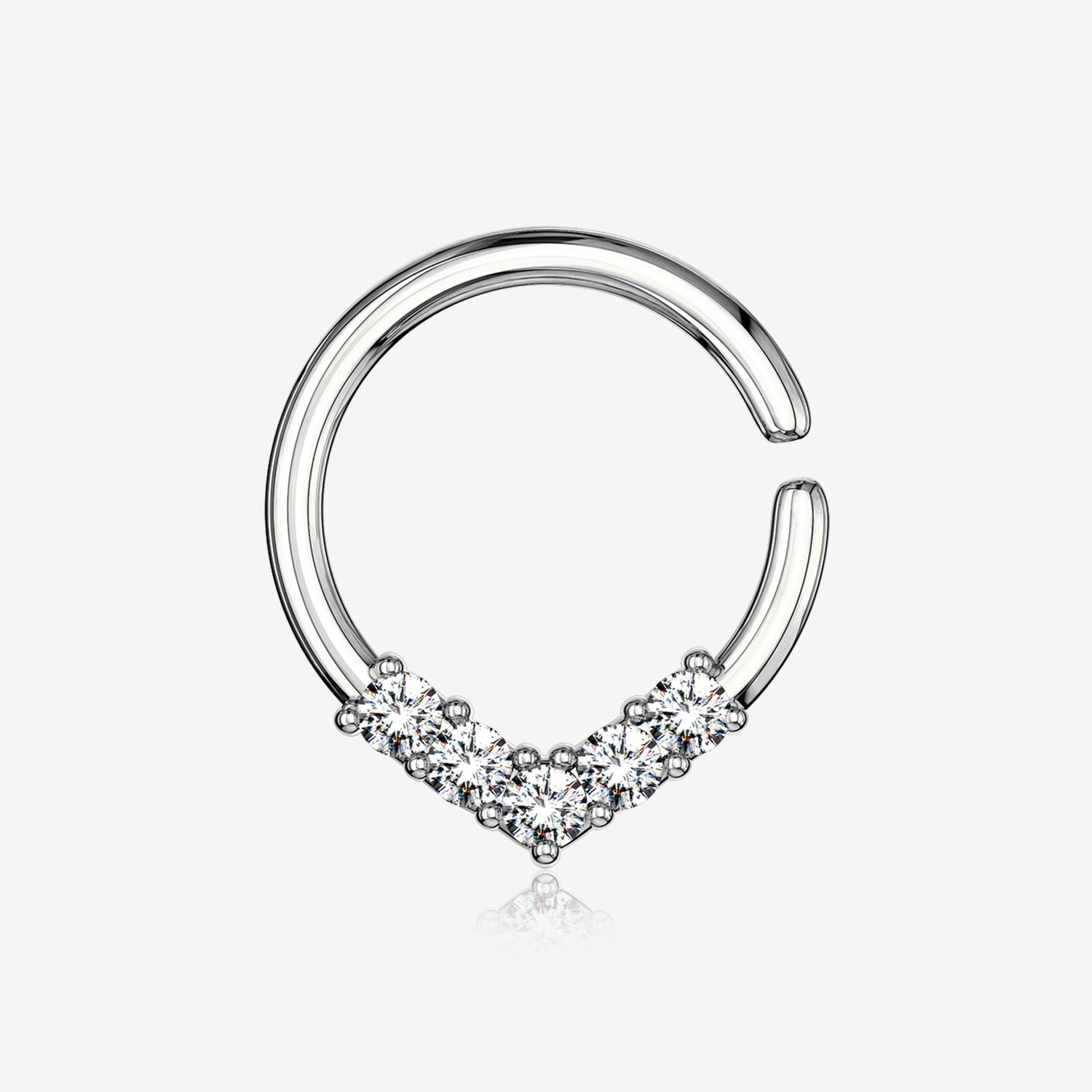 Brilliant Sparkle Chevron Bendable Hoop Ring-Clear Gem