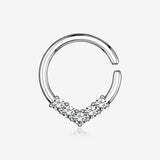 Brilliant Sparkle Chevron Bendable Hoop Ring