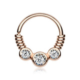 Rose Gold Trine Essence Sparkle Bendable Seamless Hoop Ring