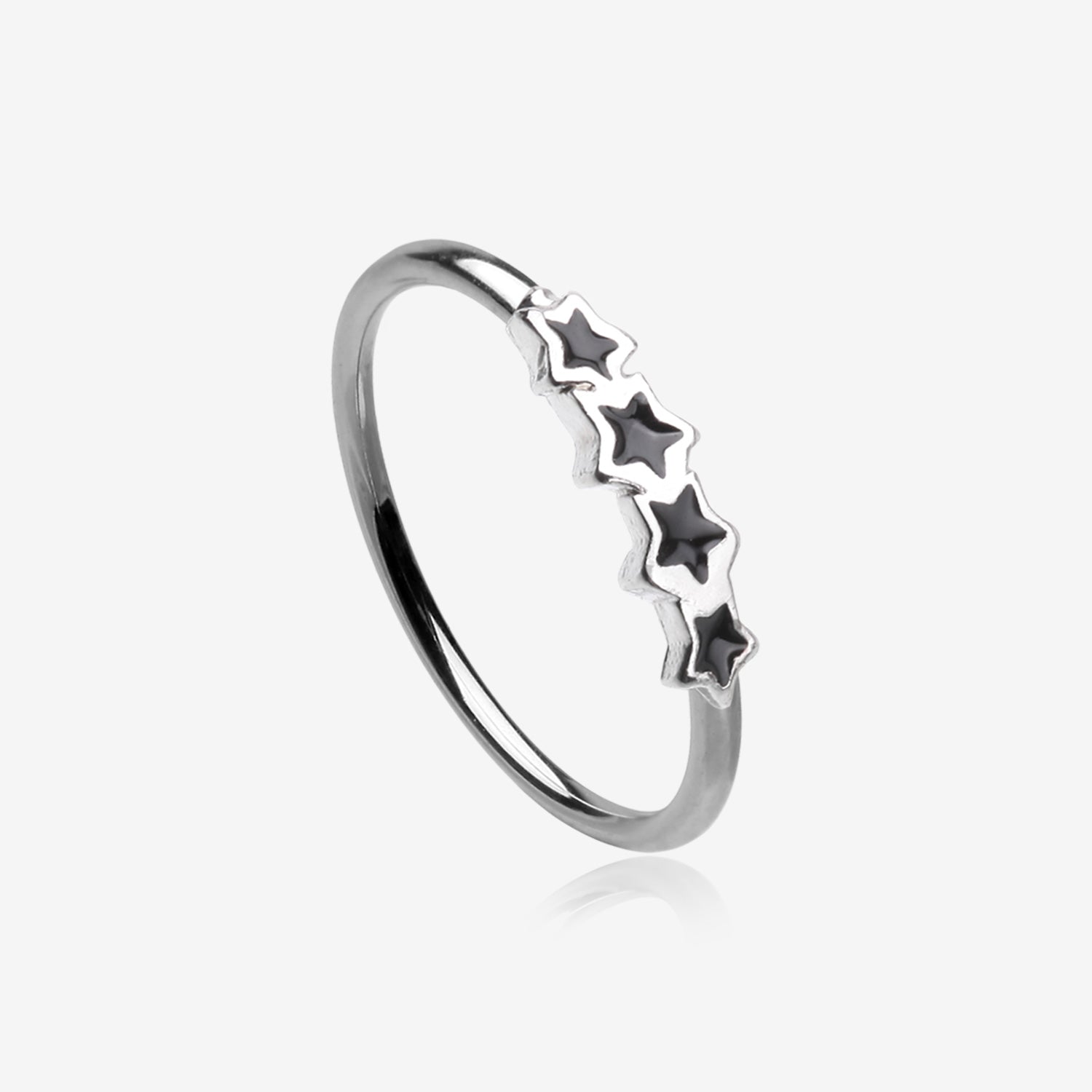 Black Stars Infinite Steel Bendable Hoop Ring