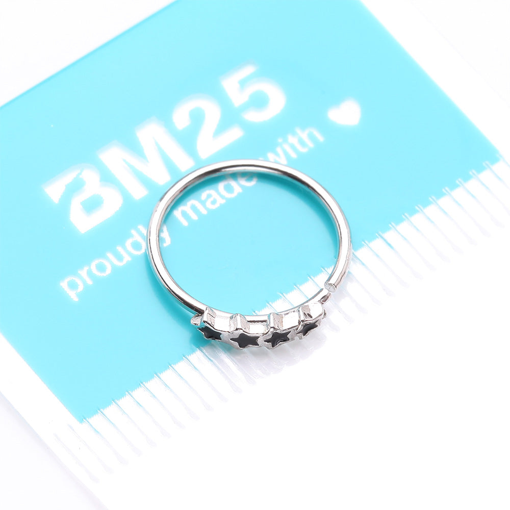 Detail View 3 of Black Stars Infinite Steel Bendable Hoop Ring
