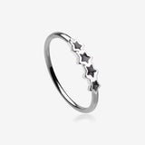 Black Stars Infinite Steel Bendable Hoop Ring