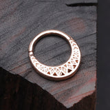 Detail View 2 of Rose Gold Ceres Filigree Septum Twist Loop Ring