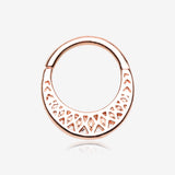 Rose Gold Ceres Filigree Septum Twist Loop Ring