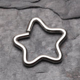 Detail View 1 of Star Hoop Cartilage Tragus Earring-Steel