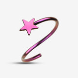 Detail View 2 of Colorline Star Bendable Nose Hoop-Purple