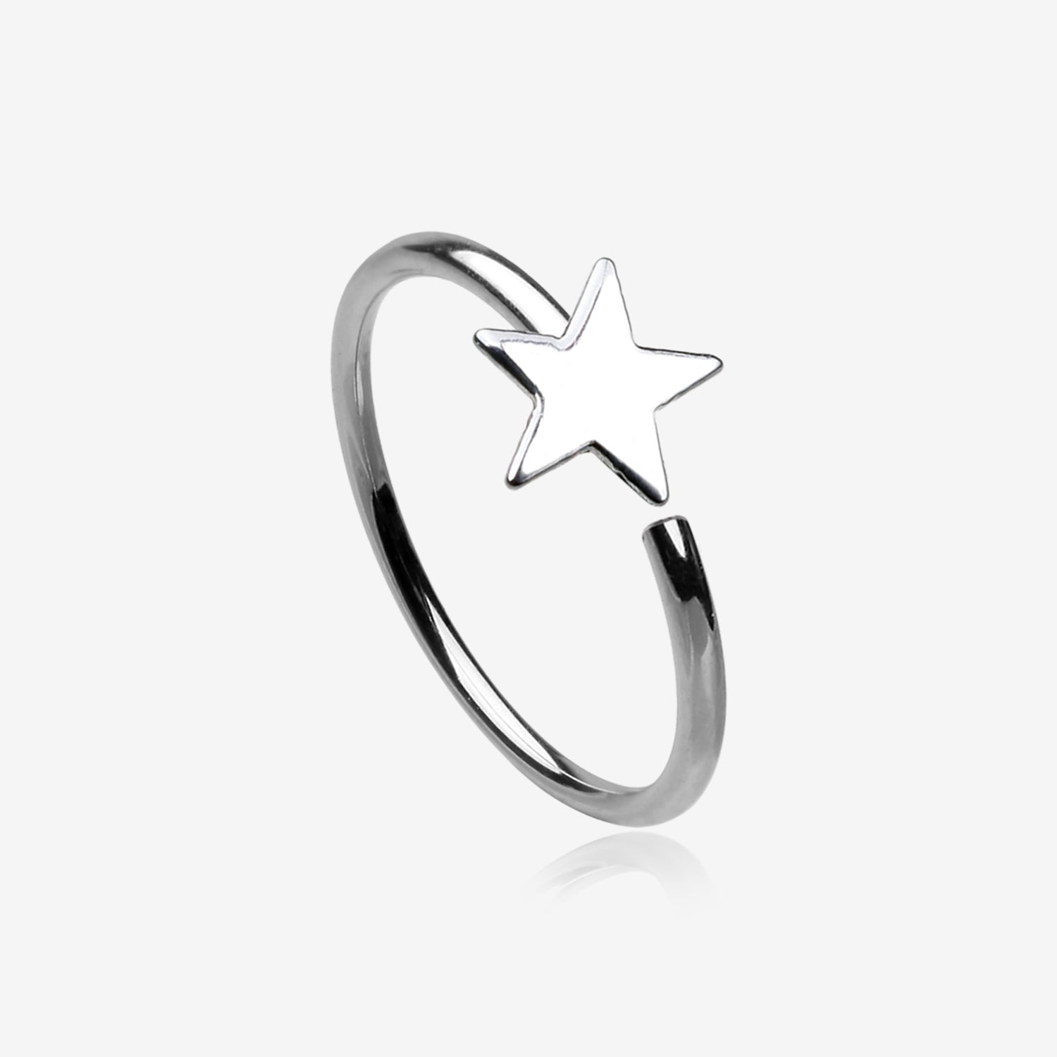 Star Bendable Nose Hoop-Steel
