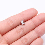 Detail View 3 of Opalescent Butterfly Sparkle Bendable Hoop Ring-Clear Gem/White