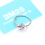 Detail View 4 of Victorian Filigree Aurora Sparkle Bendable Hoop Ring-Aurora Borealis/Clear/White