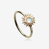 Golden Opalescent Blazing Sun Bendable Hoop Ring