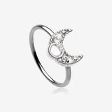 Lacey Crescent Moon Sparkle Bendable Hoop Ring