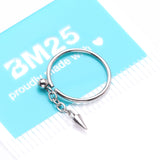 Detail View 3 of Steel Ball Dangle Chained Spike Bendable Hoop Ring