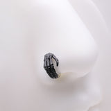 Detail View 1 of Black Skeleton Hand of Death Steel Bendable Hoop Ring