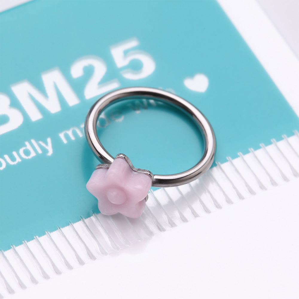 Detail View 3 of Kawaii Pop Sweet Flower Bendable Hoop Ring-Pink