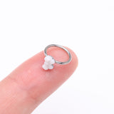 Detail View 2 of Kawaii Pop Fluffy Bow-Tie Bendable Hoop Ring-White