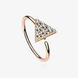 Rose Gold Triangle Multi-Gem Sparkle Bendable Hoop Ring