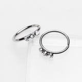 Detail View 2 of Triple Gem Sparkle Bendable Twist Hoop Ring-Clear Gem