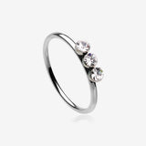 Triple Gem Sparkle Bendable Twist Hoop Ring