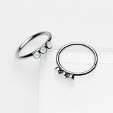 Detail View 2 of Triple Opalite Sparkle Bendable Twist Hoop Ring-White