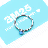 Detail View 4 of Fire Opal Sparkle Bezel Set Bendable Hoop Ring-Blue Opal