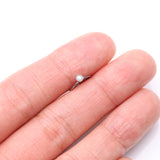 Detail View 2 of Fire Opal Sparkle Bezel Set Bendable Hoop Ring-White Opal