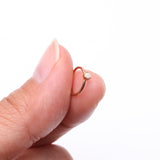 Detail View 2 of Rose Gold Fire Opal Sparkle Bezel Set Bendable Hoop Ring-White Opal