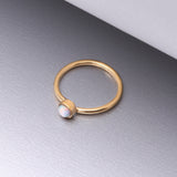 Detail View 1 of Golden Fire Opal Sparkle Bezel Set Bendable Hoop Ring-White Opal