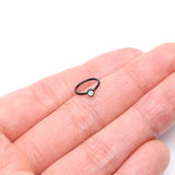 Detail View 2 of Blackline Fire Opal Sparkle Bezel Set Bendable Hoop Ring-White Opal