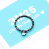 Detail View 4 of Blackline Fire Opal Sparkle Bezel Set Bendable Hoop Ring-White Opal