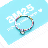 Detail View 4 of Colorline Fire Opal Sparkle Bezel Set Bendable Hoop Ring-White Opal