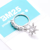 Detail View 3 of Cosmic Starburst Sparkle Multi-Gem Lined Bendable Hoop Ring-Clear Gem