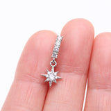 Detail View 2 of Cosmic Starburst Sparkle Multi-Gem Lined Bendable Hoop Ring-Clear Gem