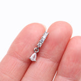 Detail View 2 of Brilliant Teardrop Prong Gem Sparkle Multi-Gem Lined Bendable Hoop Ring-Clear Gem