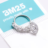 Detail View 3 of All Seeing Eye Sparkle Dangle Multi-Gem Lined Bendable Hoop Ring-Clear Gem