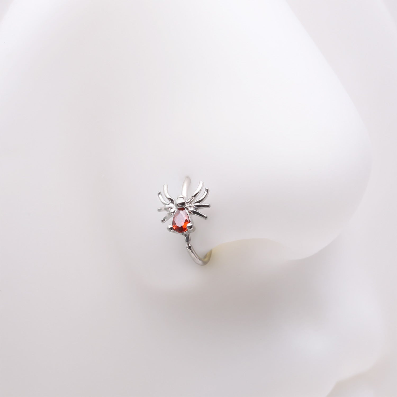 Detail View 1 of Spider Sparkle Bendable Hoop Ring-Red