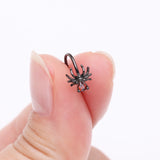 Detail View 2 of Blackline Spider Sparkle Bendable Hoop Ring-Red