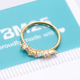Detail View 4 of Golden Sparkle Overload ZigZag Multi-Gem Bendable Hoop Ring-Clear Gem