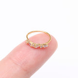 Detail View 2 of Golden Sparkle Overload ZigZag Multi-Gem Bendable Hoop Ring-Clear Gem