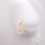 Detail View 1 of Golden Sparkle Overload ZigZag Multi-Gem Bendable Hoop Ring-Clear Gem