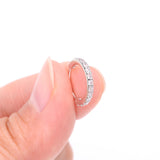 Detail View 2 of Brilliant Sparkle Gems Lined Steel Bendable Hoop Ring-Clear Gem