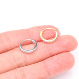 Detail View 3 of Golden Brilliant Sparkle Gems Lined Steel Bendable Hoop Ring-Clear Gem