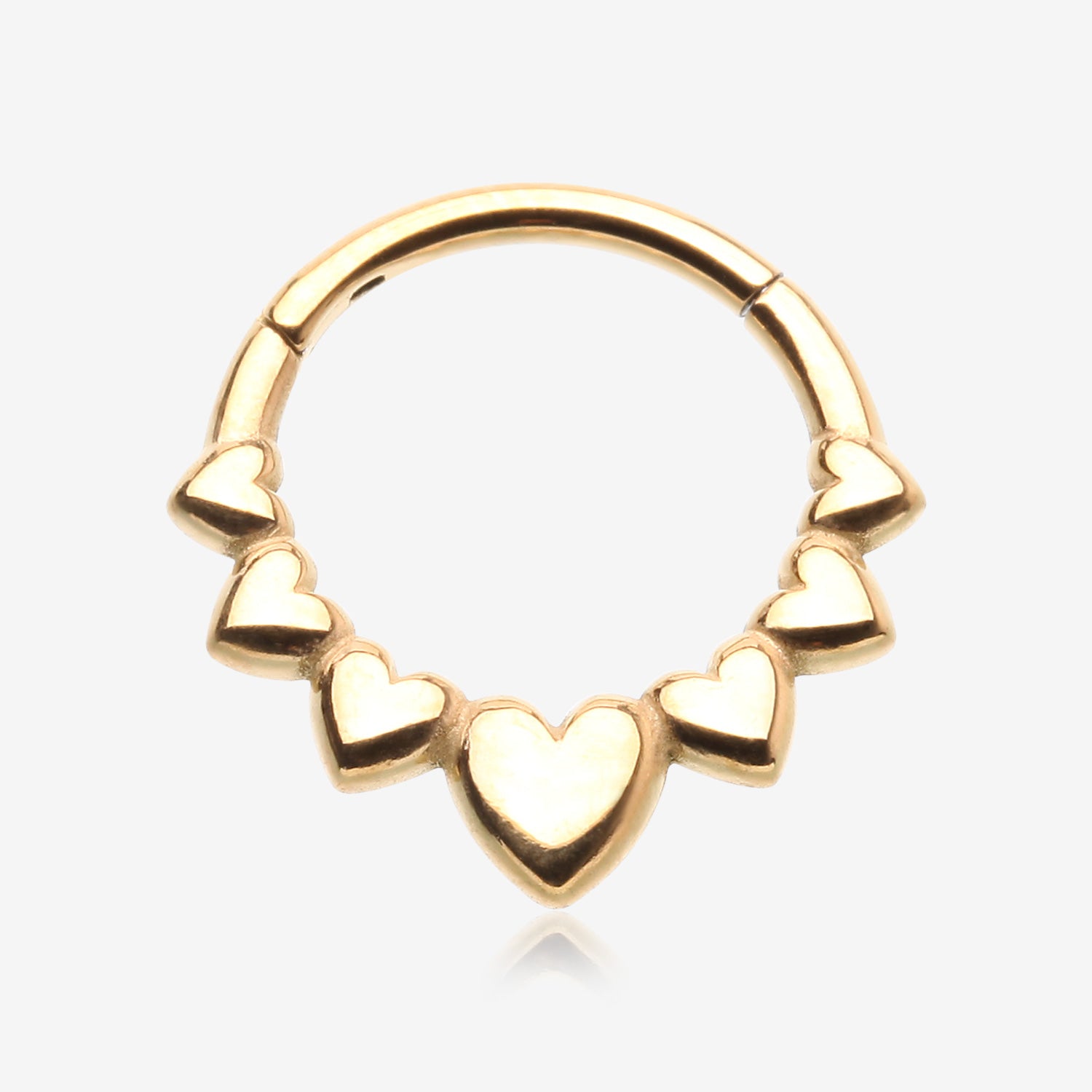 Golden Queen of Hearts Steel Seamless Clicker Hoop Ring