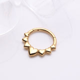Detail View 2 of Golden Queen of Hearts Steel Seamless Clicker Hoop Ring