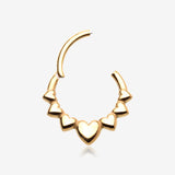 Detail View 1 of Golden Queen of Hearts Steel Seamless Clicker Hoop Ring
